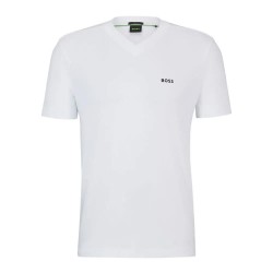 тениска,мъжки,тениски,boss,v,10256064,short,sleeve,v,neck,t,shirt,white,(white)