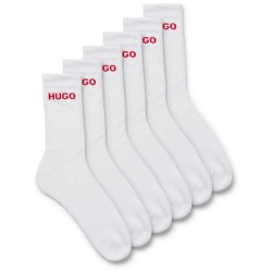 чорапи,мъжки,чорапи,hugo,qs,rib,logo,cc,socks,6,pairs,white