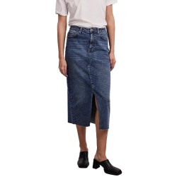 пола,дамски,поли,и,рокли,pieces,jessie,denim,high,waist,midi,skirt,blue,(medium,blue,denim)