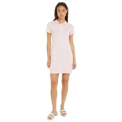рокля,дамски,поли,и,рокли,tommy,hilfiger,1985,pique,slim,fit,short,sleeve,dress,pink,(whimsy,pink)