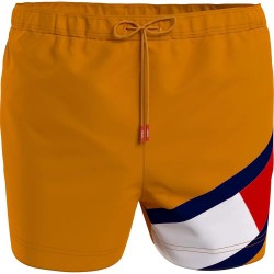 бански,гащета,мъжки,бански,костюми,tommy,hilfiger,colour,blocked,slim,fit,mid,length,swimming,shorts,orange,(rich,ochre)
