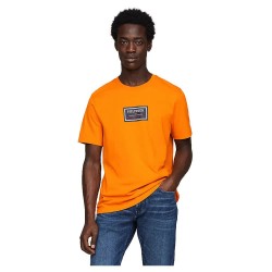 тениска,мъжки,тениски,tommy,hilfiger,label,hd,print,short,sleeve,t,shirt,orange,(rich,ochre)