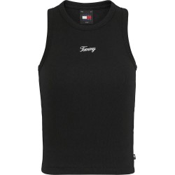 тениска,дамски,тениски,tommy,jeans,slim,script,tank,ext,sleeveless,t,shirt,black