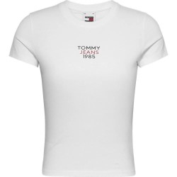 тениска,дамски,тениски,tommy,jeans,essential,logo,1,short,sleeve,t,shirt,white,(white)