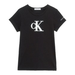 тениска,детски,тениски,calvin,klein,jeans,metallic,monogram,slim,short,sleeve,t,shirt,black