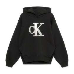 суичър,детски,блузи,calvin,klein,jeans,metallic,satin,monogram,hoodie,black