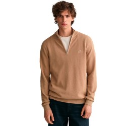 блуза,мъжки,пуловери,gant,8040523,half,zip,sweater,dark,khaki,(brown)