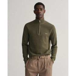 блуза,мъжки,пуловери,gant,8040523,half,zip,sweater,juniper,green,(brown)