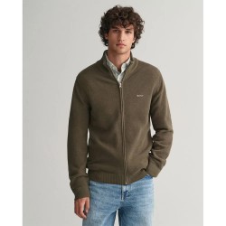 блуза,мъжки,пуловери,gant,8040524,full,zip,sweater,green,(juniper,green)