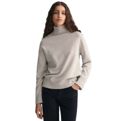 блуза,дамски,пуловери,дамски,плетени,дрехи,gant,superfine,lambswool,stand,collar,sweater,grey,(light,grey,melange)