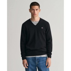 блуза,мъжки,пуловери,gant,superfine,lambswool,v,neck,sweater,black