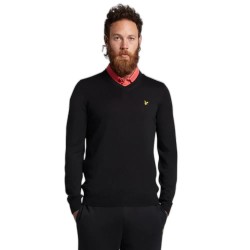 блуза,мъжки,пуловери,lyle,&,scott,v,neck,sweater,jet,black,(black)