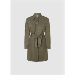 рокля,дамски,поли,и,рокли,pepe,jeans,beate,long,sleeve,short,dress,green