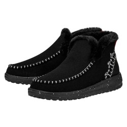 обувки,дамски,обувки,hey,dude,denny,wool,faux,shearling,shoes,black
