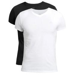тениска,мъжки,тениски,gant,901002118,short,sleeve,v,neck,t,shirt,white,black,(black,white)