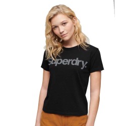 тениска,дамски,тениски,superdry,core,logo,city,fitted,short,sleeve,t,shirt,black