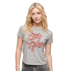 тениска,дамски,тениски,superdry,dragon,slim,short,sleeve,t,shirt,pumice,stone,beige,marl,(grey)