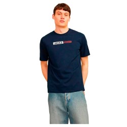 тениска,мъжки,тениски,jack,&,jones,corp,logo,short,sleeve,t,shirt,navy,blazer,print,play,5,(blue)