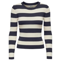 блуза,дамски,пуловери,дамски,плетени,дрехи,jdy,plum,sweater,sky,captain,stripes,w,eggnog,stripes,(beige,blue)
