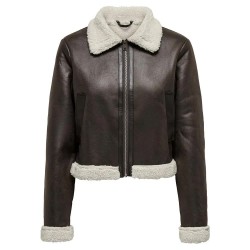 Яке Only Betty Bonded leather jacket - Brown (Mole / Detail Pumice Stone) яке,мъжки,якета,дамски,якета,и,палта,only,betty,bonded,leather,jacket,brown,(mole,detail,pumice,stone)