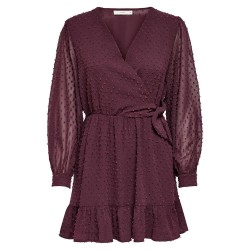 рокля,дамски,поли,и,рокли,only,tiva,dobby,fake,wrap,long,sleeve,short,dress,sassafras,(red)