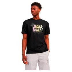 тениска,мъжки,тениски,jack,&,jones,12257908,map,summer,logo,short,sleeve,t,shirt,black,(black)