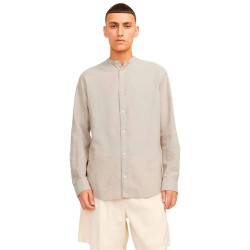 риза,с,дълъг,ръкав,мъжки,ризи,jack,&,jones,elinen,blend,band,long,sleeve,shirt,beige,(crockery)