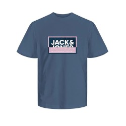тениска,мъжки,тениски,jack,&,jones,logan,summer,print,short,sleeve,t,shirt,flint,stone,(blue)