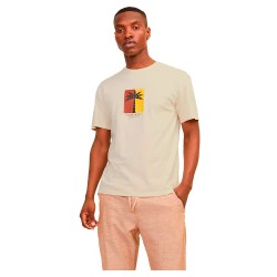тениска,мъжки,тениски,jack,&,jones,marbella,branding,short,sleeve,t,shirt,buttercream,(beige)