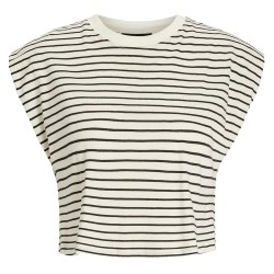 тениска,дамски,тениски,jack,&,jones,zoe,jjxx,short,sleeve,t,shirt,vanilla,ice,stripes,caviar,(beige)