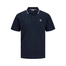 сако,мъжки,блузи,с,яка,jack,&,jones,hass,logo,short,sleeve,polo,navy,blazer,detail,white,red,details,(blue)
