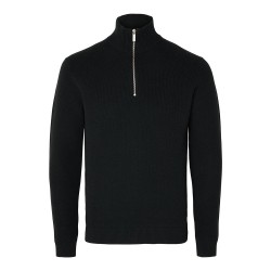 блуза,мъжки,пуловери,selected,dane,half,zip,sweater,black