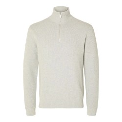 блуза,мъжки,пуловери,selected,dane,half,zip,sweater,light,grey,melange,(grey)