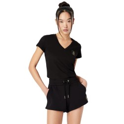 тениска,дамски,тениски,armani,exchange,8nytnx,yjg3z,short,sleeve,v,neck,t,shirt,black