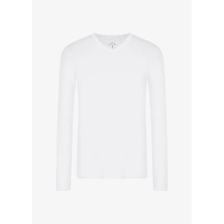 тениска,мъжки,тениски,armani,exchange,8nzm99,zja5z,long,sleeve,v,neck,t,shirt,white