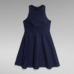 рокля,дамски,поли,и,рокли,g,star,core,fit,and,flare,sleeveless,short,dress,sartho,blue,(blue)