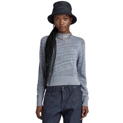 блуза,дамски,пуловери,дамски,плетени,дрехи,g,star,pointelle,text,sweater,dim,grey,(grey)