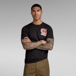 тениска,мъжки,тениски,g,star,shadow,slim,short,sleeve,t,shirt,brown,(dark,black)