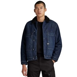 яке,мъжки,якета,g,star,utility,flap,pocket,sherpa,denim,jacket,blue,(worn,in,kingfisher)