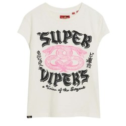 тениска,дамски,тениски,superdry,embellished,poster,cap,short,sleeve,t,shirt,beige,(ecru)