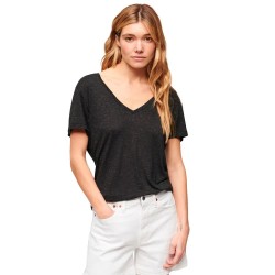 тениска,дамски,тениски,superdry,studios,slub,embroidered,vee,short,sleeve,t,shirt,black,(black,metallic)
