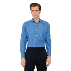 риза,с,дълъг,ръкав,мъжки,ризи,façonnable,chambray,long,sleeve,shirt,medium,stone,wash,(blue)
