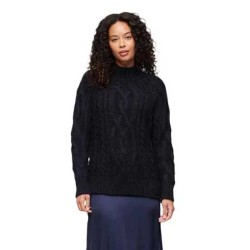 блуза,дамски,пуловери,дамски,плетени,дрехи,superdry,high,neck,cable,sweater,eclipse,navy,(blue)