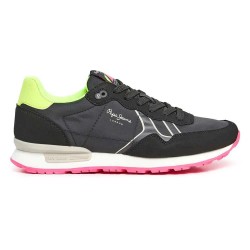 маратонки,дамски,маратонки,pepe,jeans,brit,neon,trainers,black