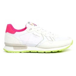 маратонки,дамски,маратонки,pepe,jeans,brit,neon,trainers,white