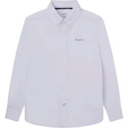 риза,с,дълъг,ръкав,детски,ризи,pepe,jeans,jayme,long,sleeve,shirt,white