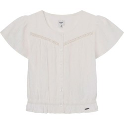 детски,ризи,детски,облекла,за,момичета,детски,блузи,pepe,jeans,querima,short,sleeve,blouse,mousse,white,(beige)