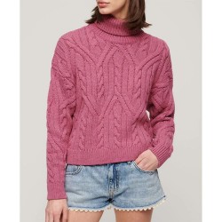 блуза,дамски,пуловери,дамски,плетени,дрехи,superdry,twist,cable,knit,twist,cable,knit,sweater,pink