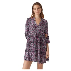 рокля,дамски,поли,и,рокли,vero,moda,easy,joy,long,sleeve,dress,purple,(black,aop,olga)