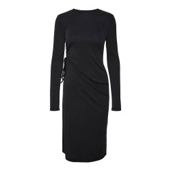 рокля,дамски,поли,и,рокли,vero,moda,phine,long,sleeve,long,dress,black,(black)